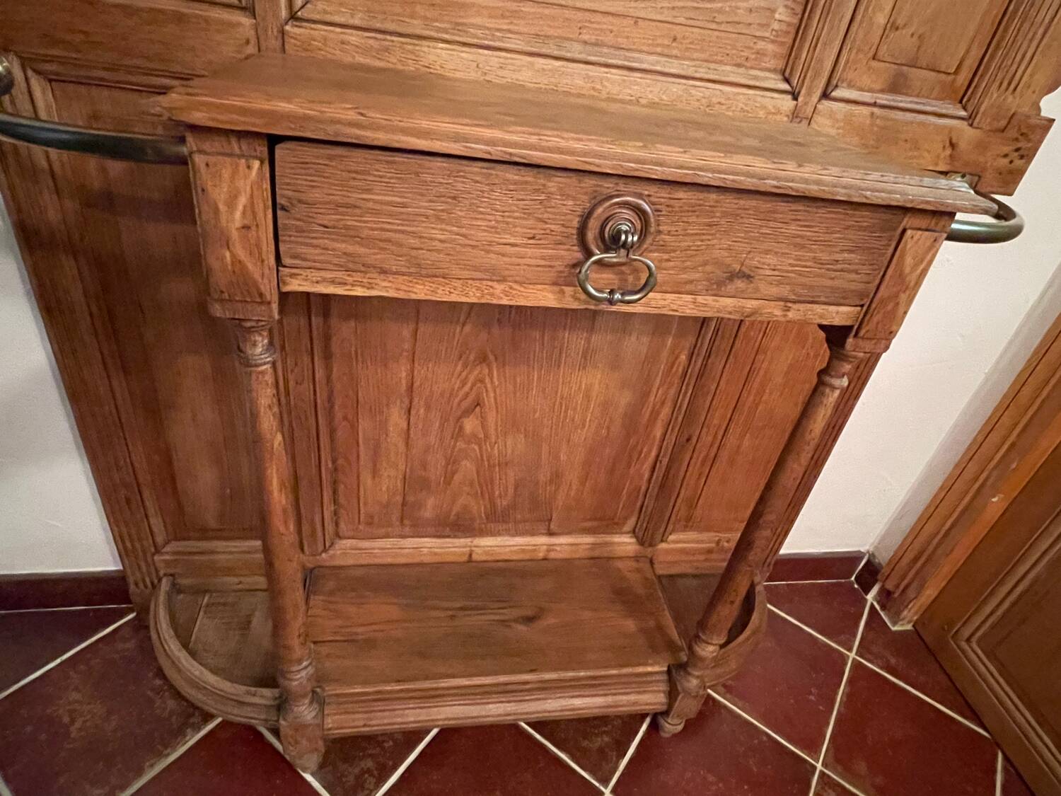 Oak coat rack