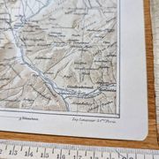 Imprimée en 1844, les environs d'Interlaken, Suisse.