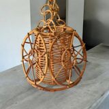 60s rattan pendant light