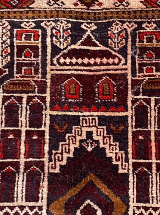 Afghan carpet Baluch vintage 140x86cm