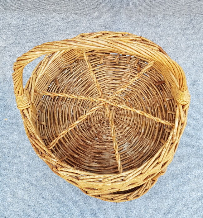Porte bouteilles en rotin vintage