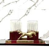 Hollywood Regency Glasses and Tray Set by Hans Turnwald, 1970s, Set of 7