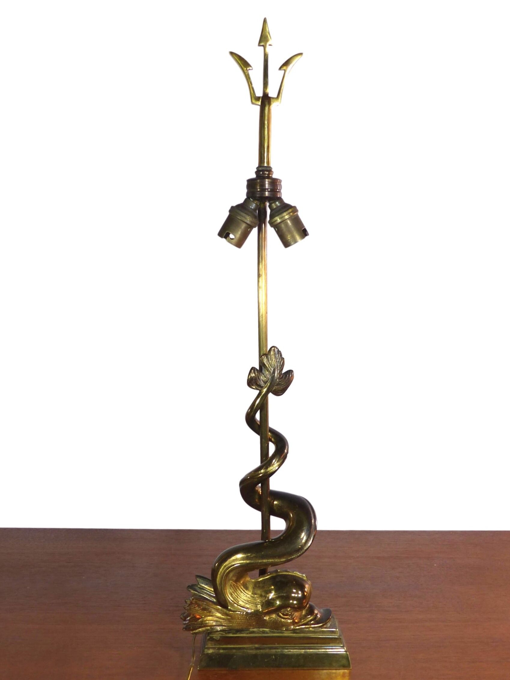 Dolphin and Trident table lamp