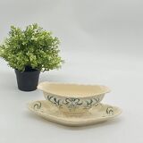 Saucière faïence  Longchamp, Robert charbonnier, Iris, art nouveau