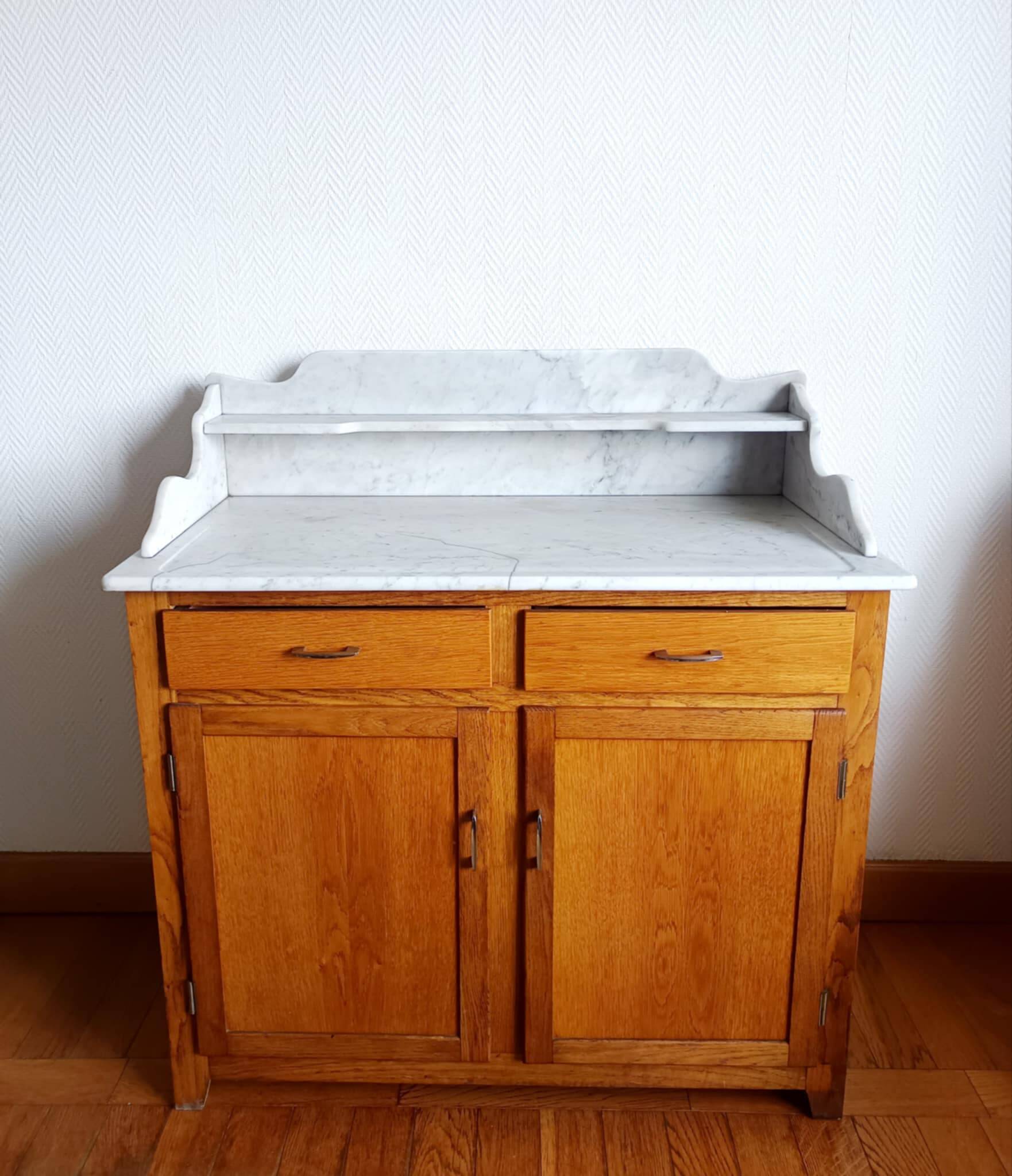 Art Deco marble bathroom cabinet