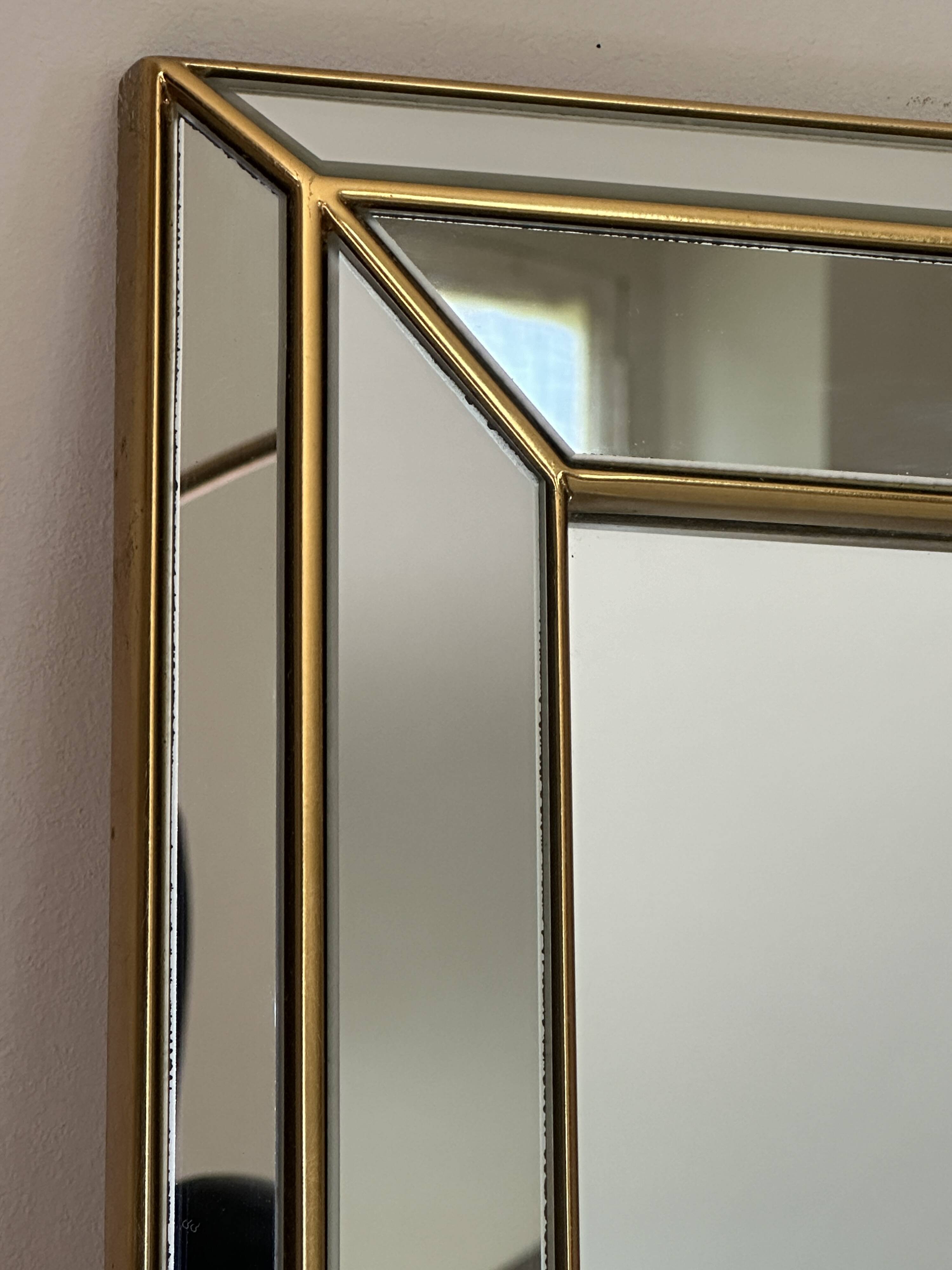 Mirror with glazing beads, Deknudt design, Belgium, 1970s