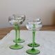 4 mismatched vintage Alsace wine glasses – Green stems