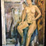 Tableau huile sur toile signé Kazuko Toyokawa