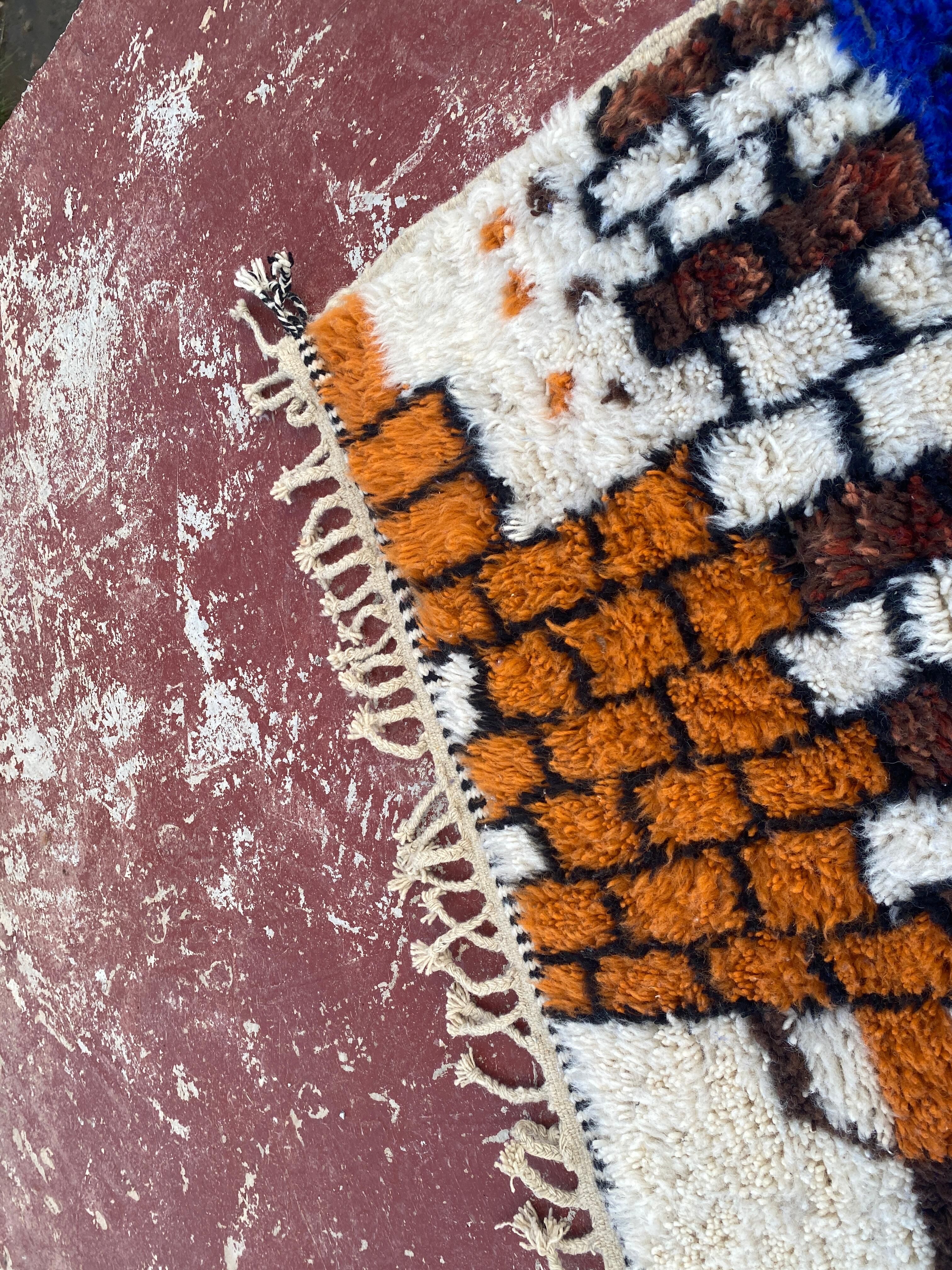 Contemporary multicoloured Berber rug in wool – 300 x 200 cm