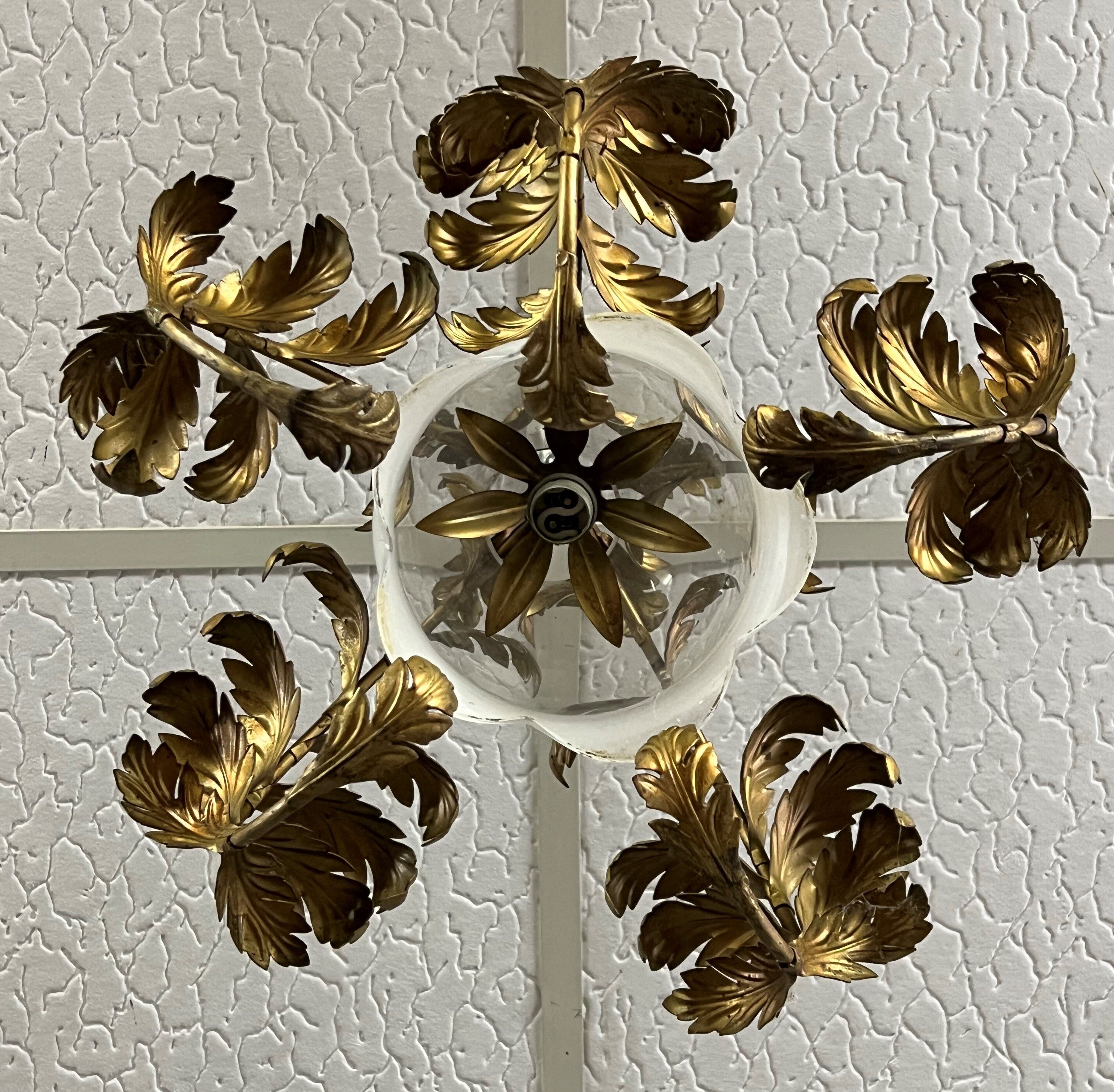Gilded brass chandelier from the 1920s-1930s