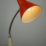 Adjustable Desk Lamp in Orange Painted Metal and Chrome-Plated Spiral Arm, 1970s
