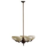 Chandelier with 5 arms by Paavo Tynell, model 1386/5 for Taito, Finland, 1930s.