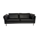 3-seater sofa Intertime I-Cielo black leather contemporary design