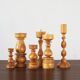 Bougeoirs scandinaves en bois, lot de 6