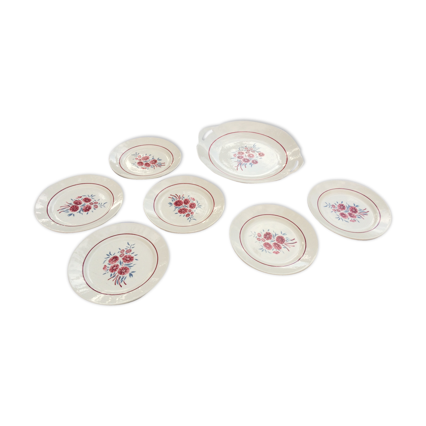 Cake service and 6 plates Badonville