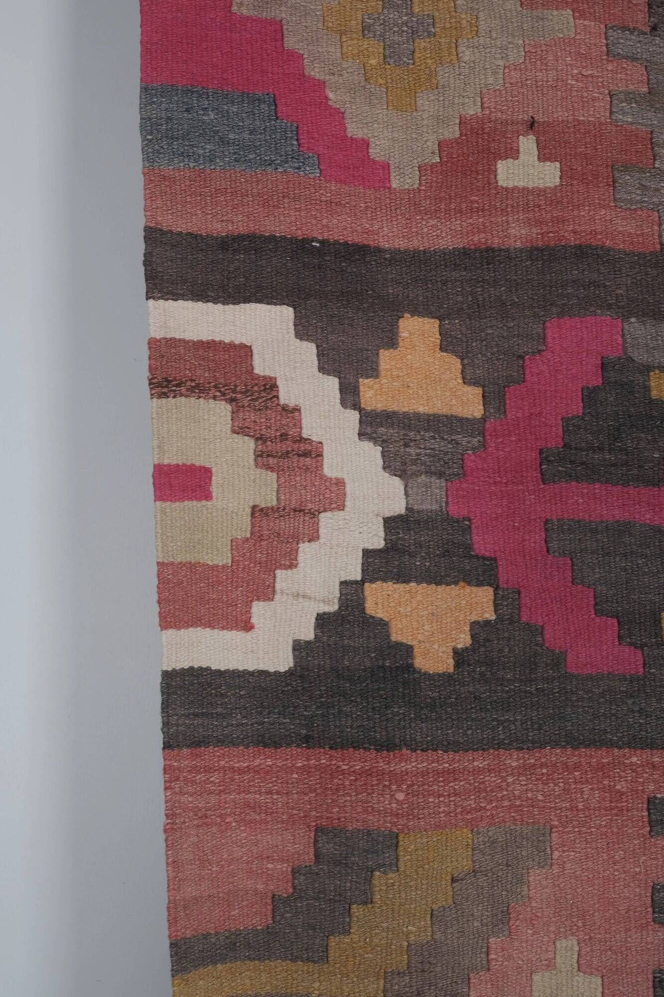 Vintage Turkish hallway rug 77x642 cm