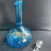 Large enameled blue carafe