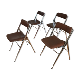 Chrome metal chairs and skaï from the 70s