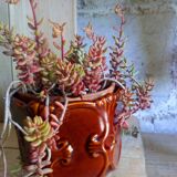 Cache-pot en ceramique Barbotine West Germany vintage