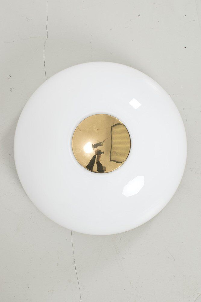 Ceiling Lamp with Brass and Glass