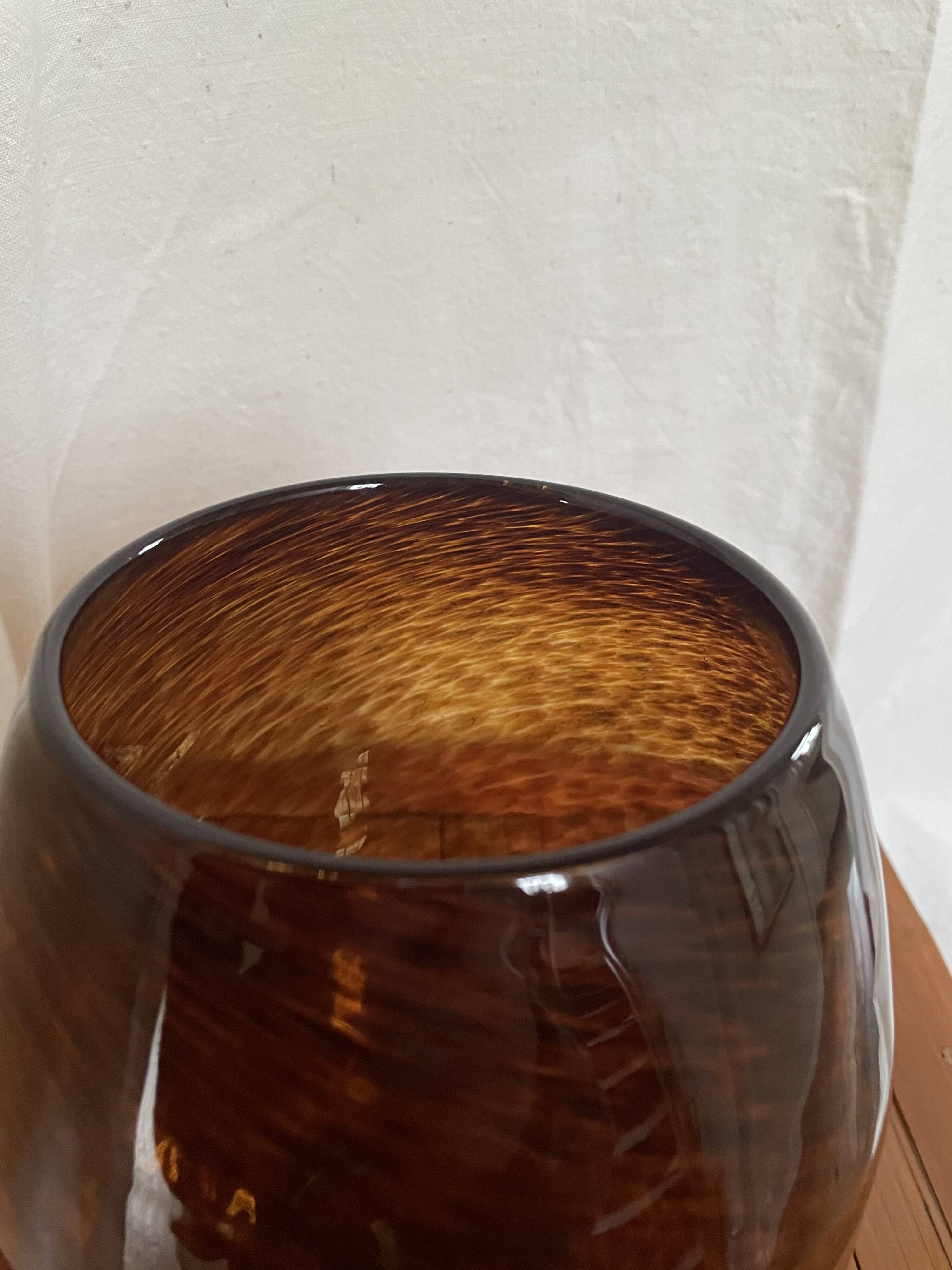 Amber glass vase