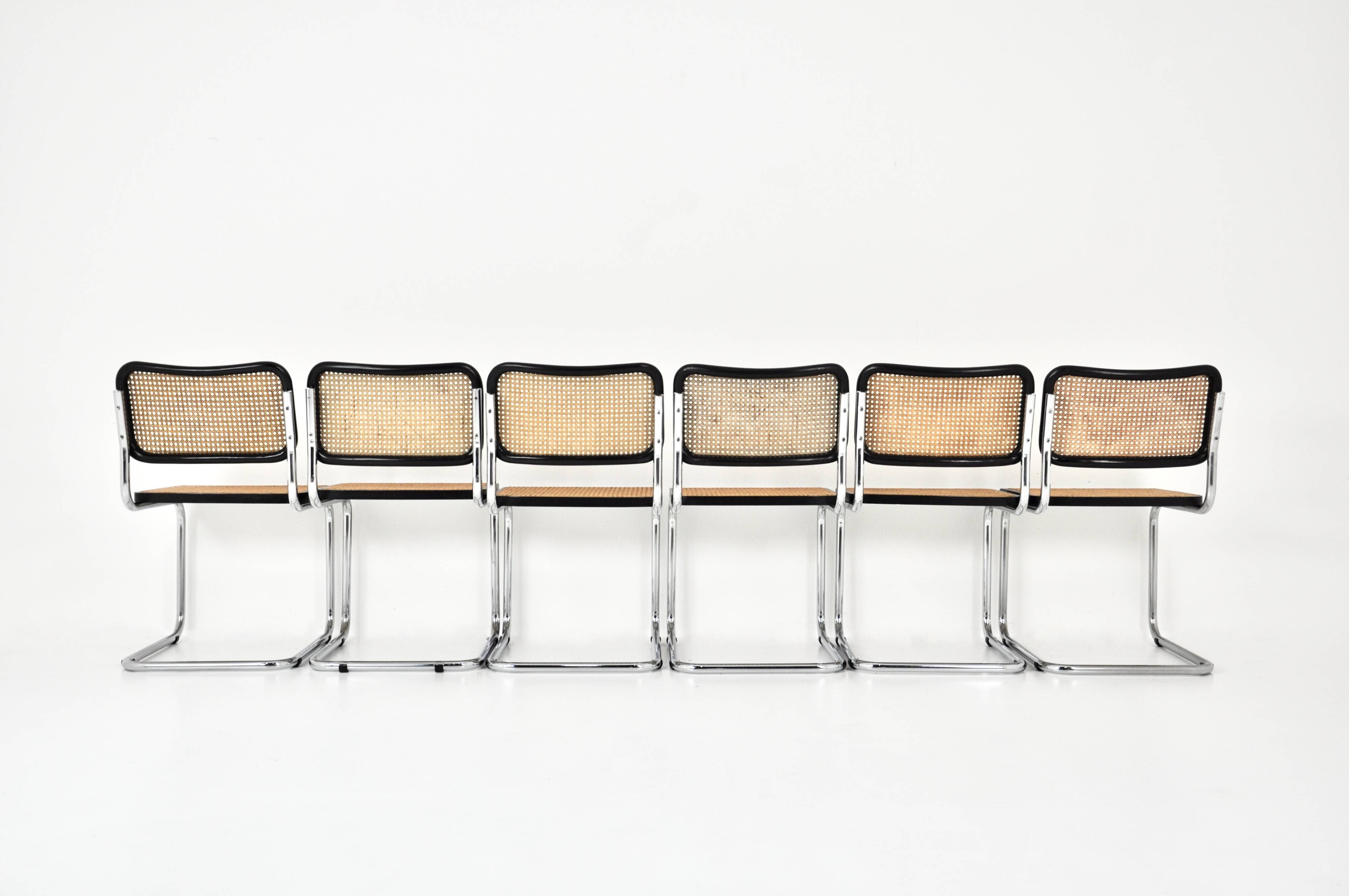 Ensemble de 6 chaises de salle à manger style B32 par Marcel Breuer