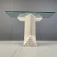 Table console en travertin vintage dans le style de Carlo Scarpa, années 1970.
