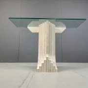 Vintage travertine console table in the manner of Carlo Scarpa, 1970s