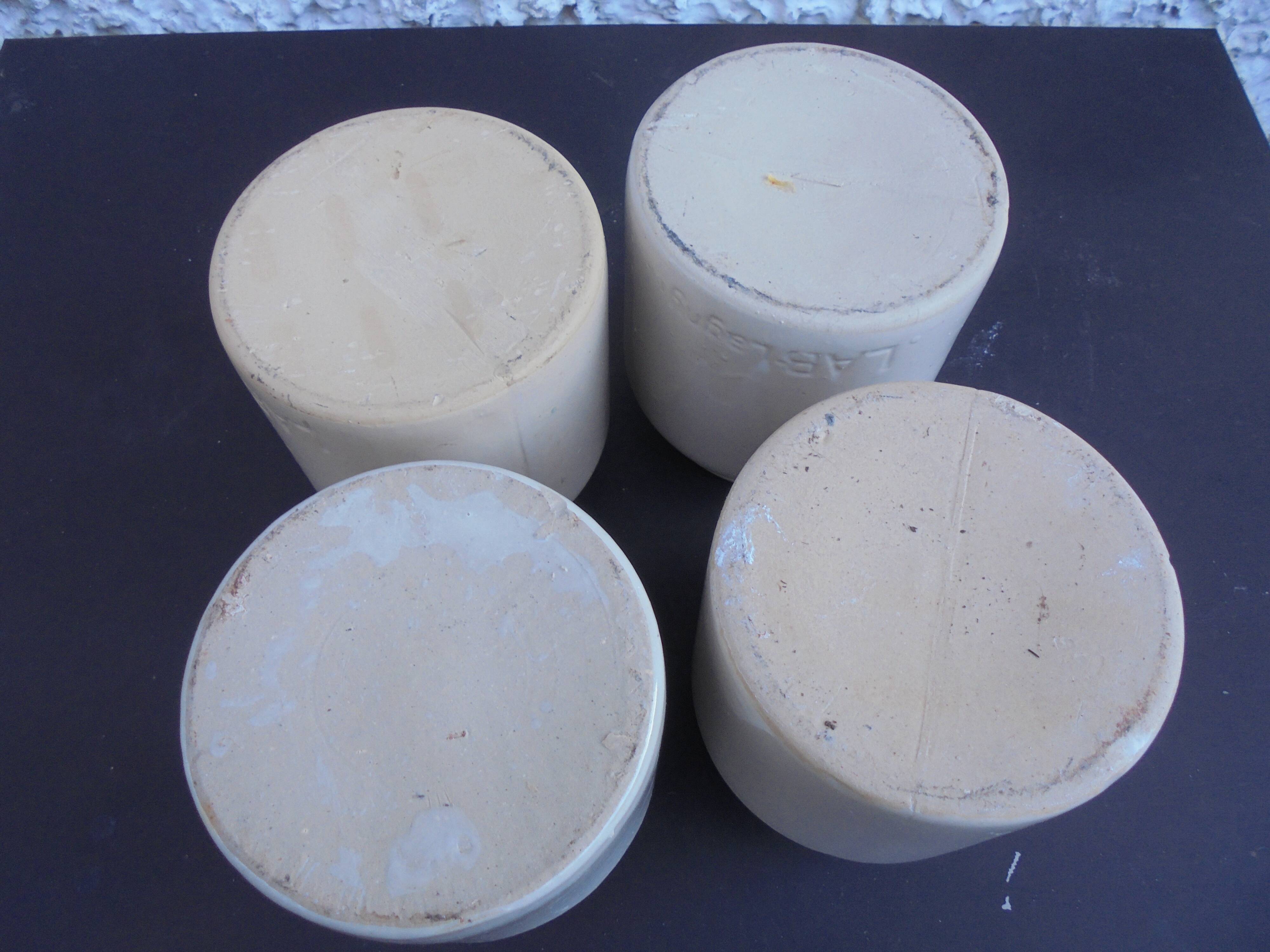 4 lab lagny mustard stoneware pots