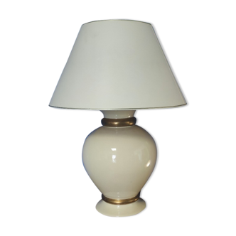 Homemade lamp the ecru and golden dolphin