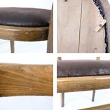 15 chaises Frankfurter vintage, bois foncé, assise rembourrée