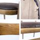 15 vintage Frankfurter chairs, dark wood, padded seat.
