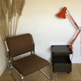 Vintage 60/70s chrome and fabric chair