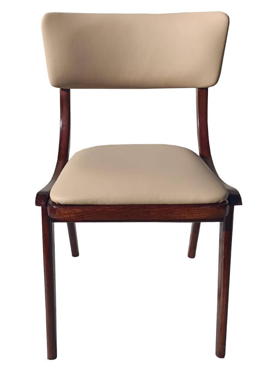 Chaise, cuir crème clair, pologne, 1960s