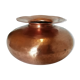 Ball vase with flared hammered copper collar