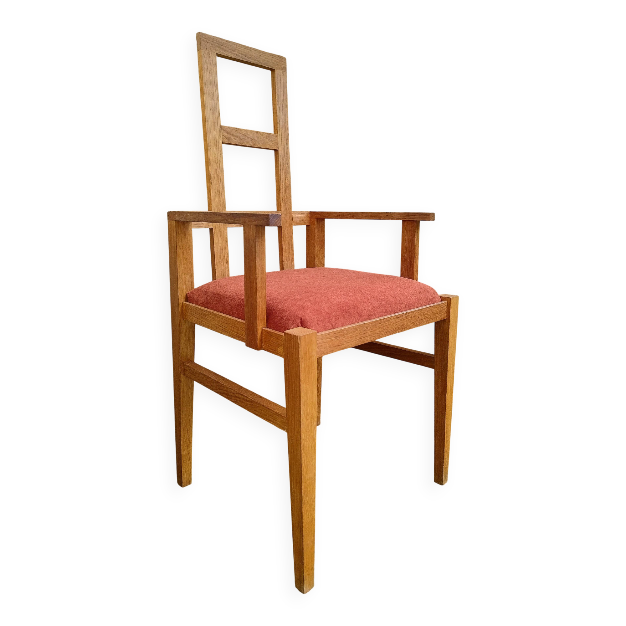Vintage light oak armchair