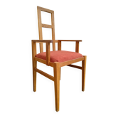 Vintage light oak armchair