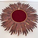 Italian Sunburst Mirror with Concave Mirror Glass
