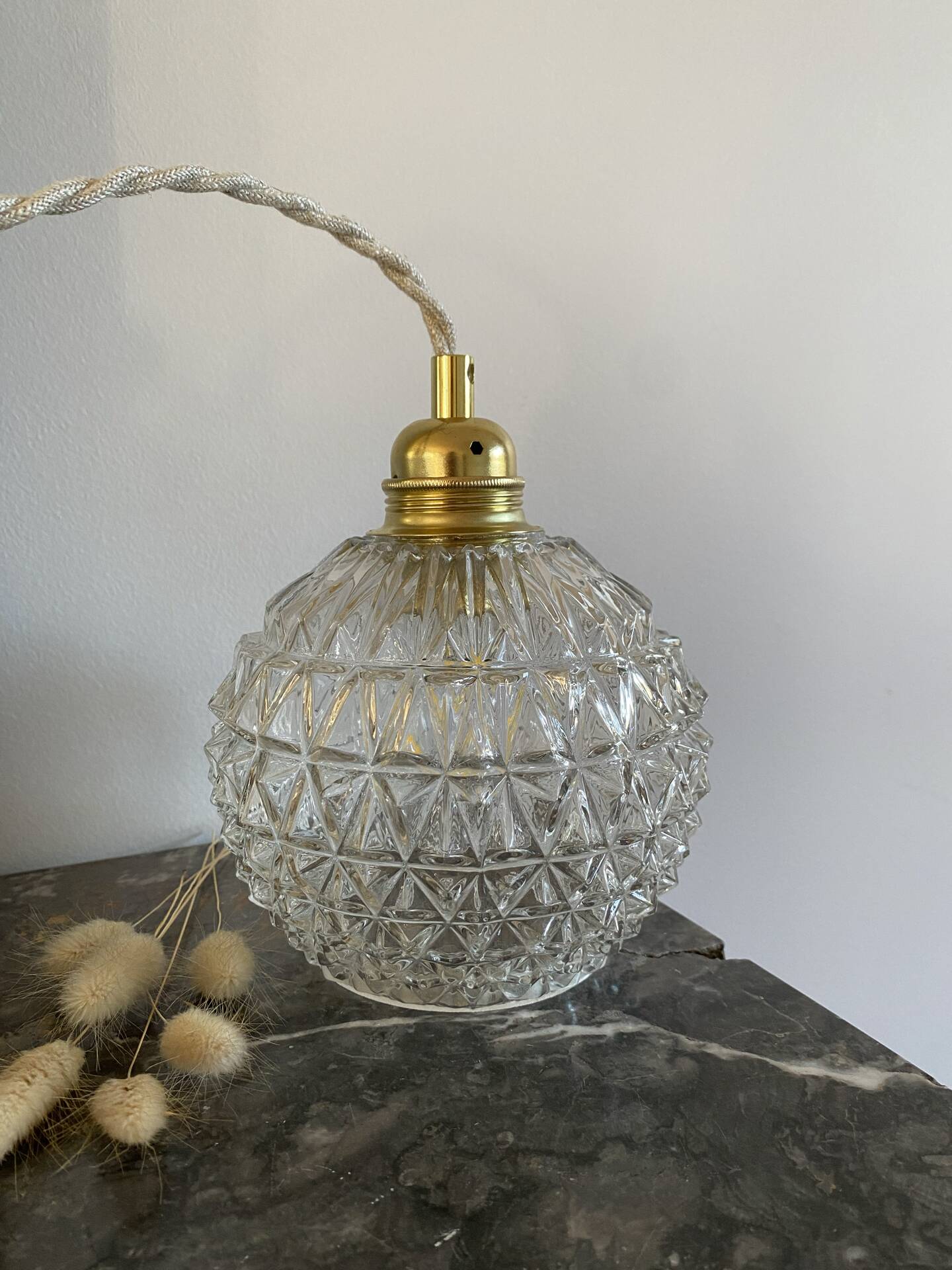 Vintage glass globe lamp