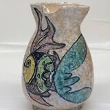 Toledo ceramic pitcher by Pablo Sanguino fish decoration