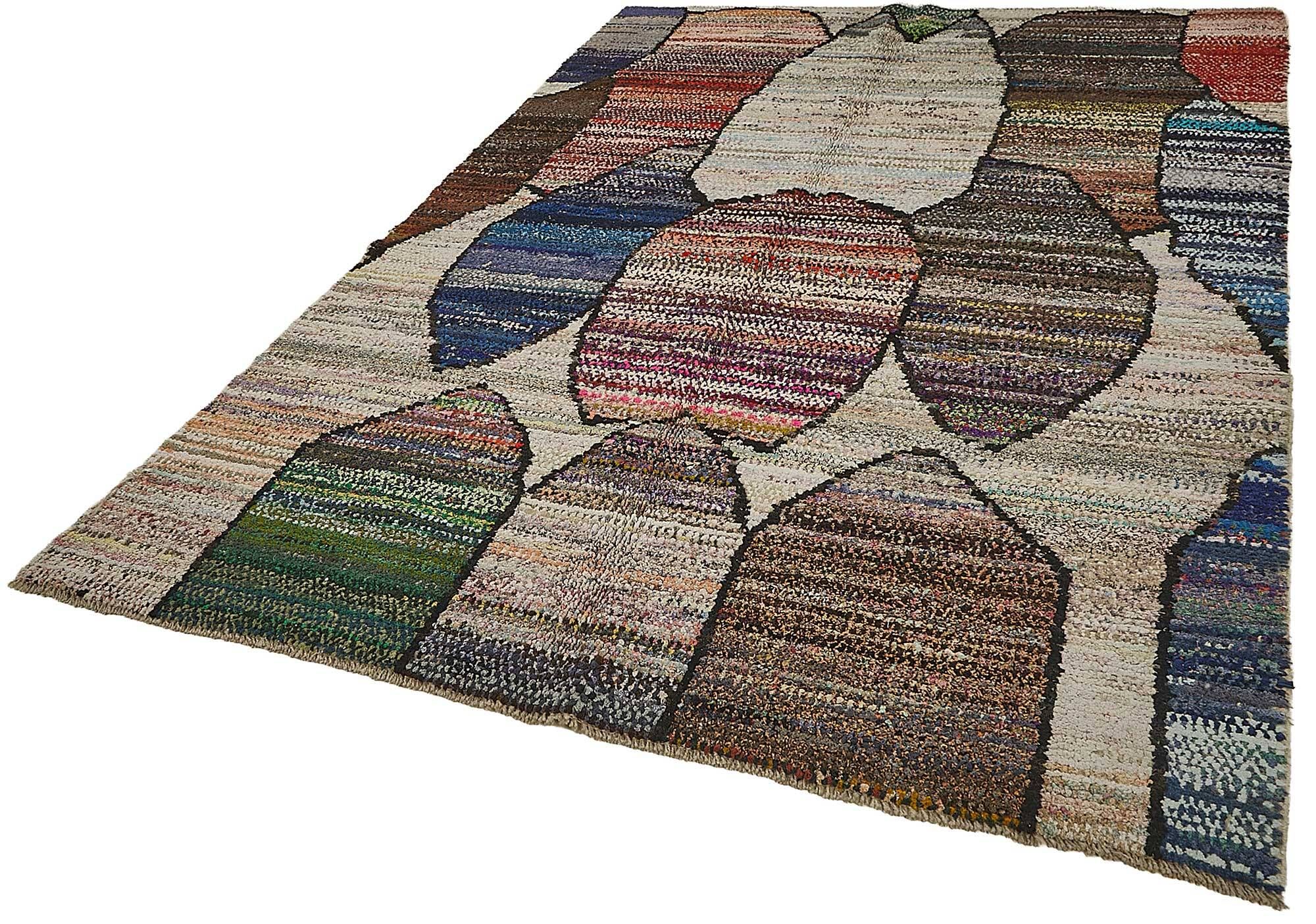Handwoven Turkish Recycled Boho Rug 187 cm x 260 cm