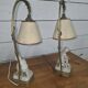 Pair of Louis XVI style bedside lamps, late 19th century