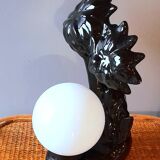Ceramic and opaline palm tree lamp 1980