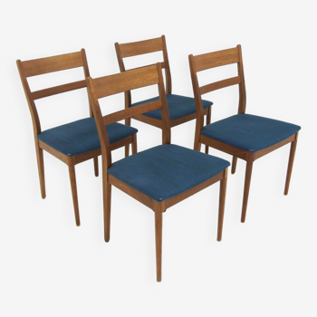 Set of 4 Scandinavian walnut chairs, Sweden, 1960