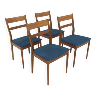 Set of 4 Scandinavian walnut chairs, Sweden, 1960