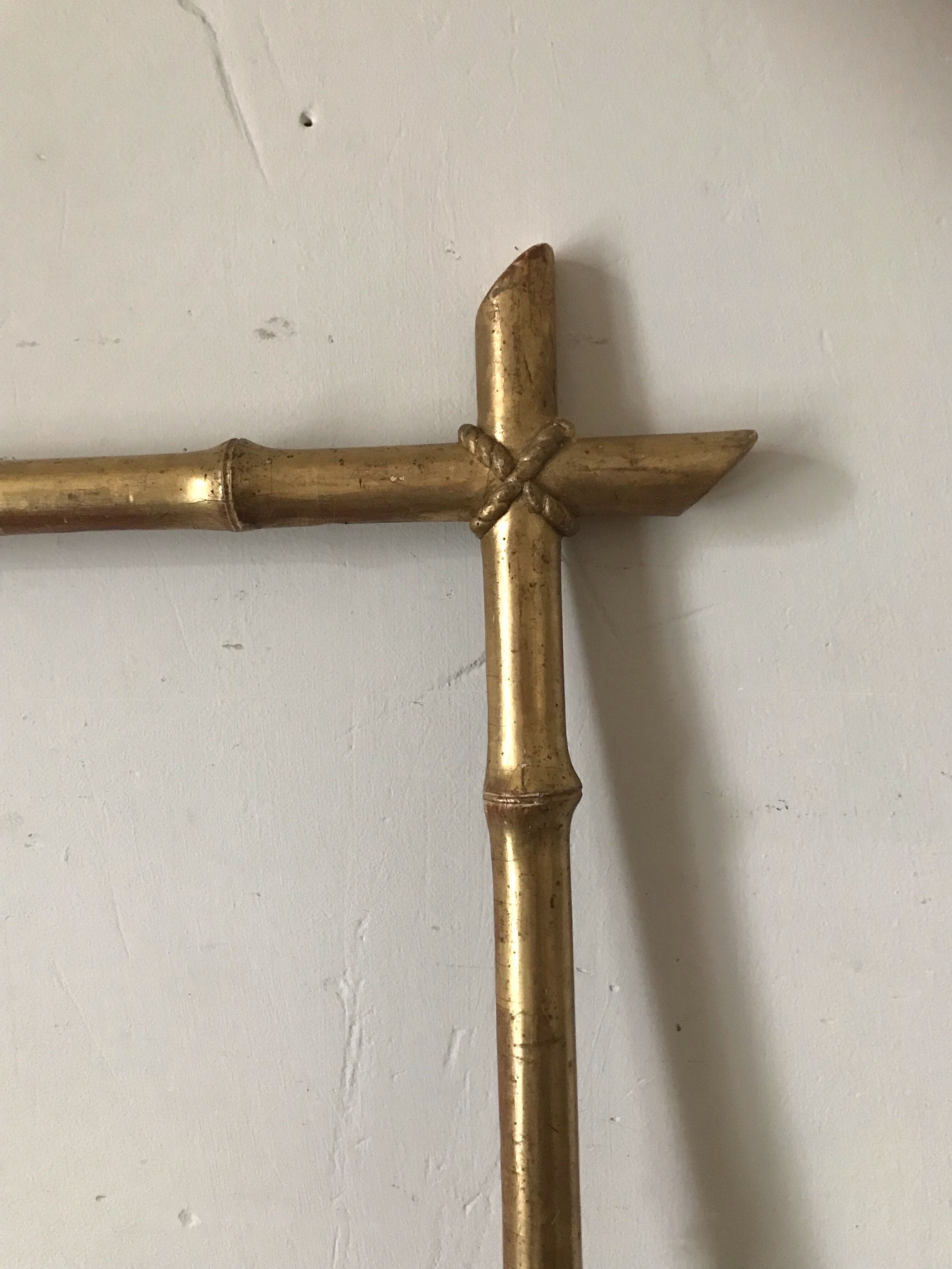 Golden bamboo frame with gold leaf