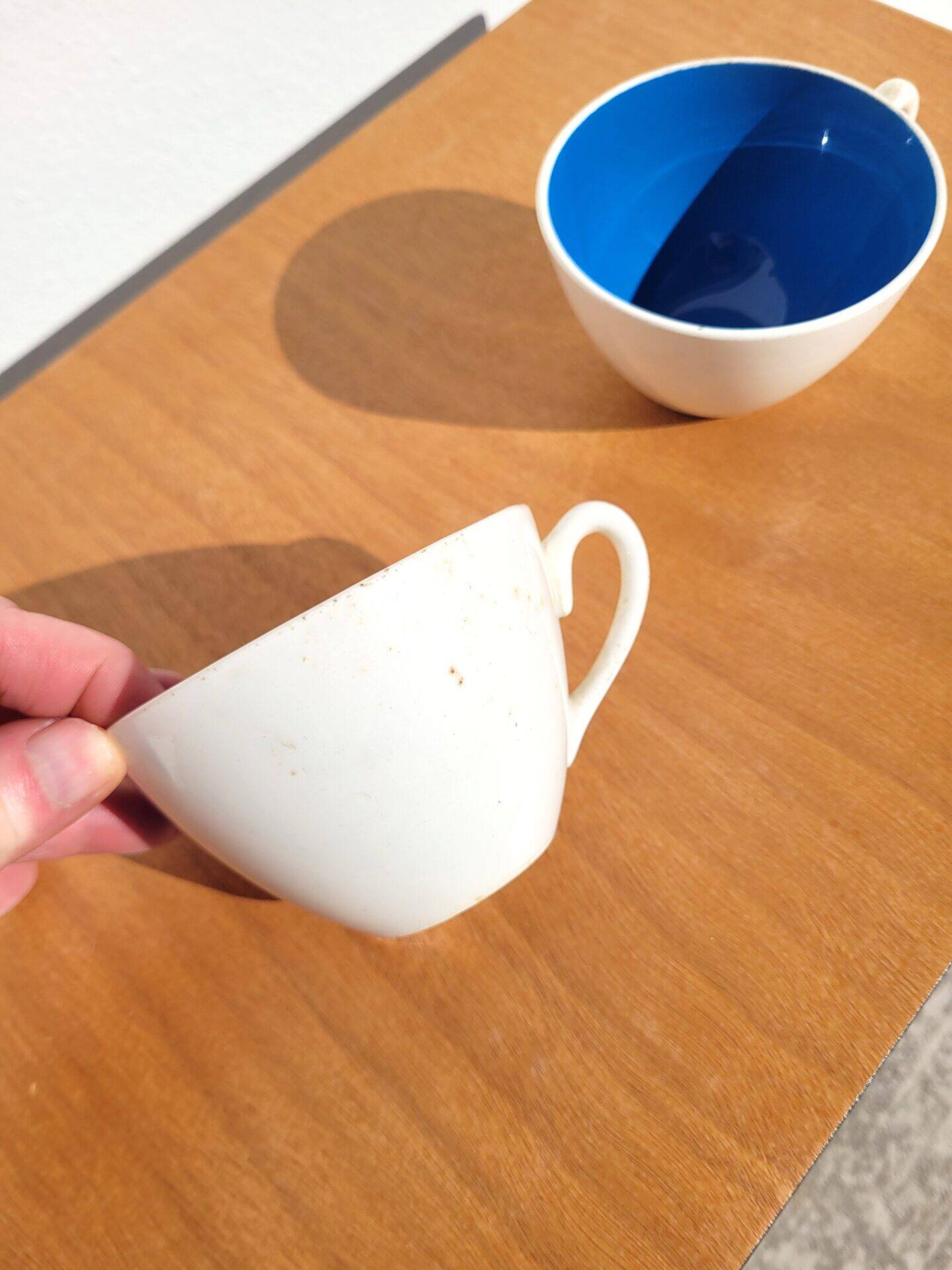 Paire de tasses faïencerie de Gien 1960