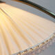 1950s floor lamp in brass with plisée lampshade