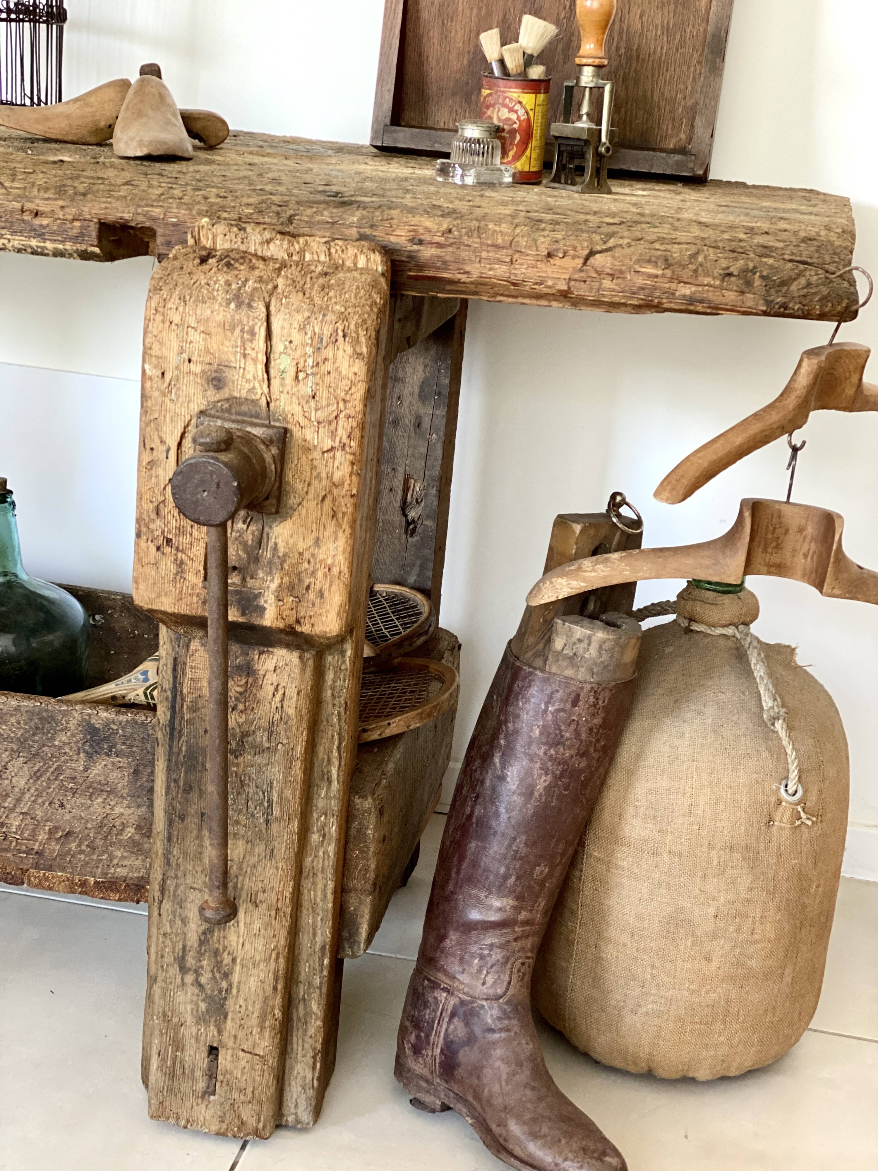 Old wooden workbench