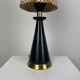 Conical table lamp in brass and wood, Italy 1960